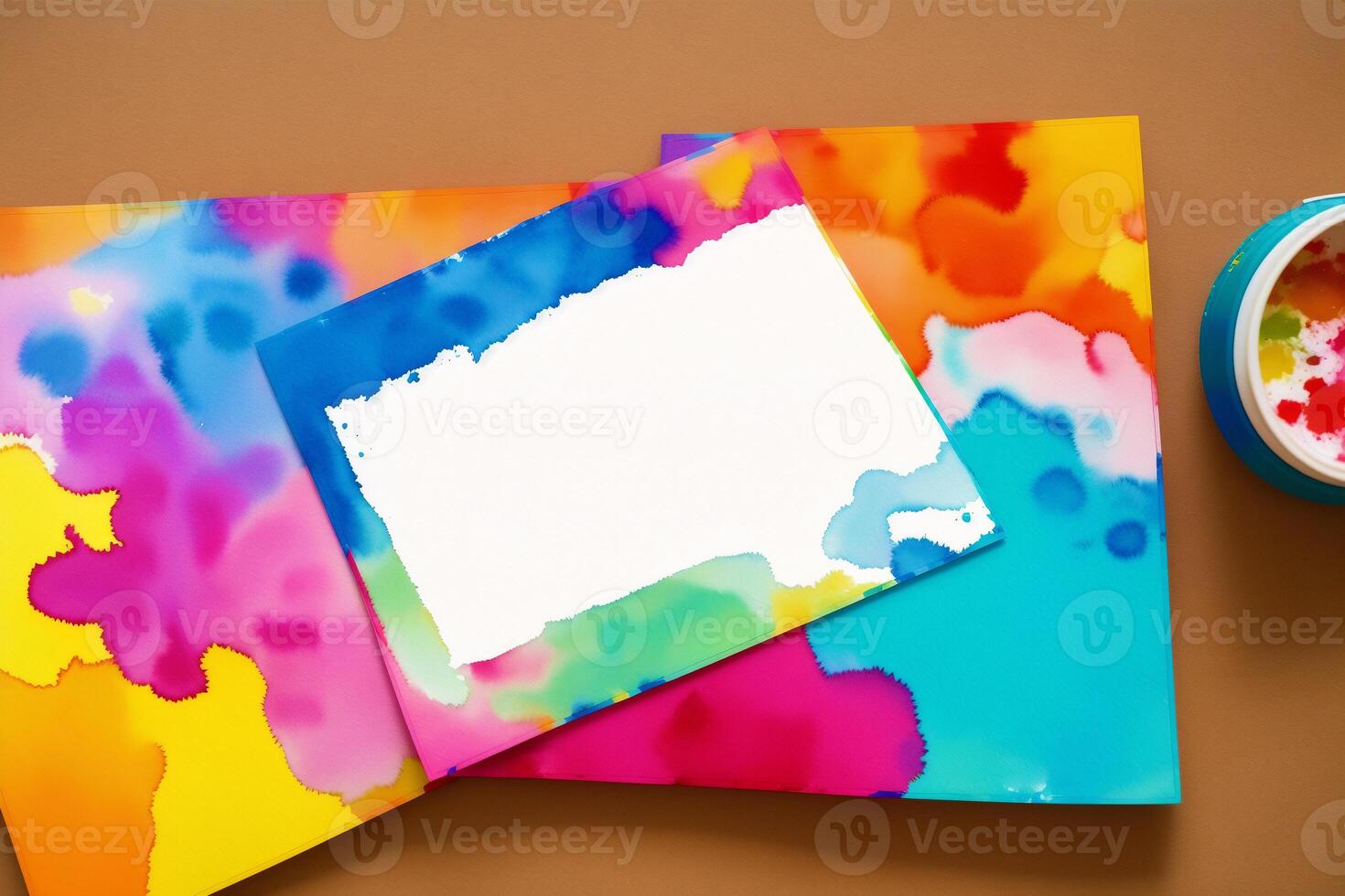 Childrens Day postcard. Childrens Day background. Watercolor paint. Digital art, photo