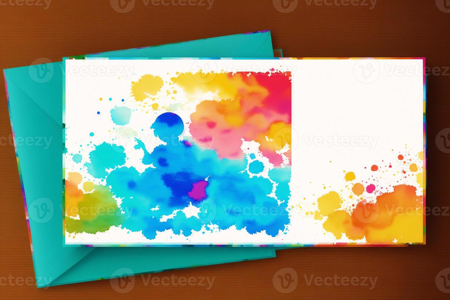 Childrens Day postcard. Childrens Day background. Watercolor paint. Digital art, photo