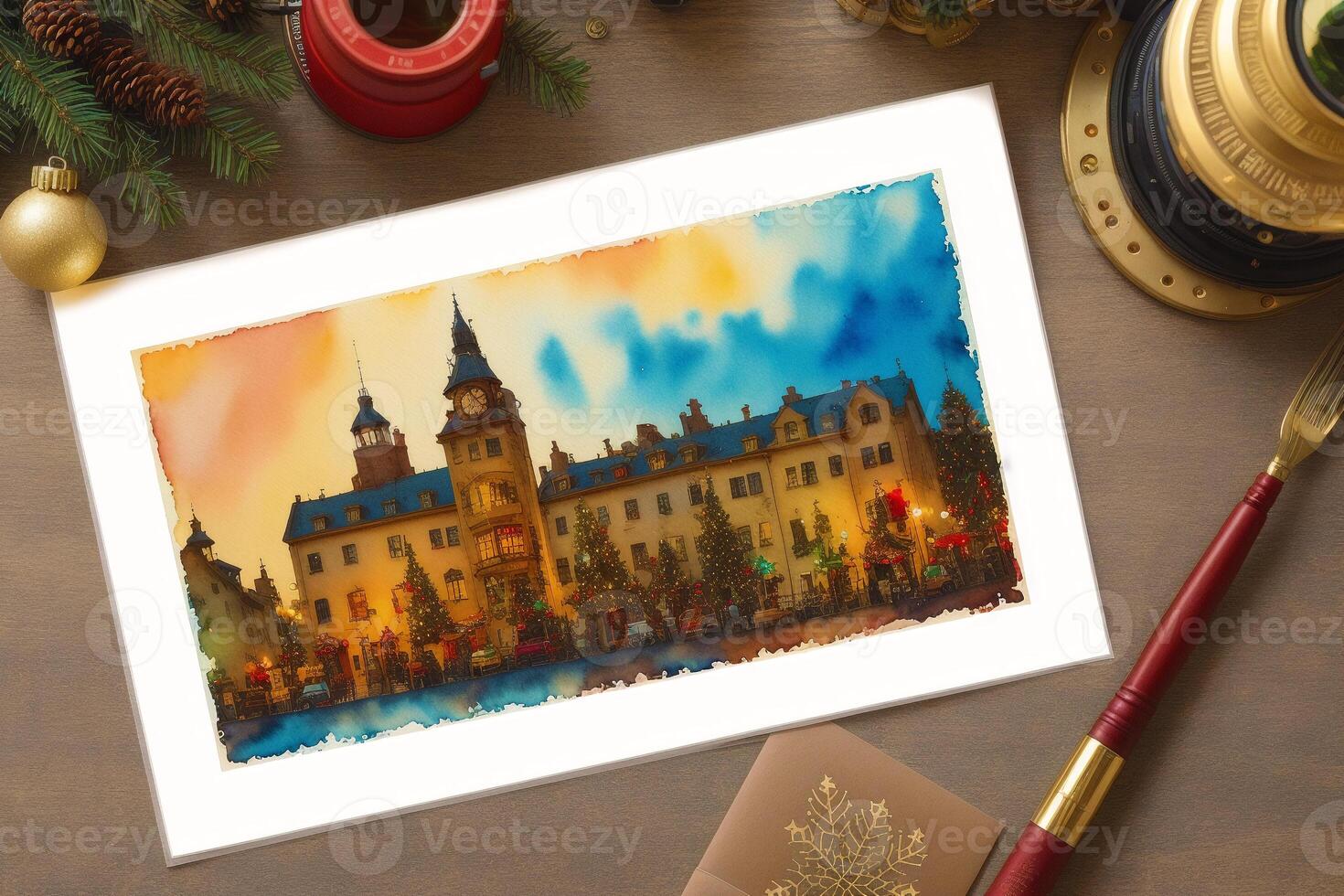 Christmas postcard. Christmas background. Happy New Year. photo