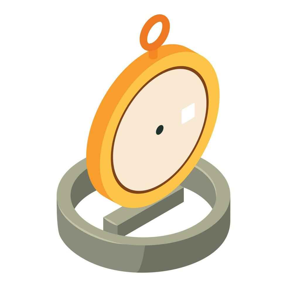 Ancient watch icon isometric vector. Old golden watch without dial on minus sign vector