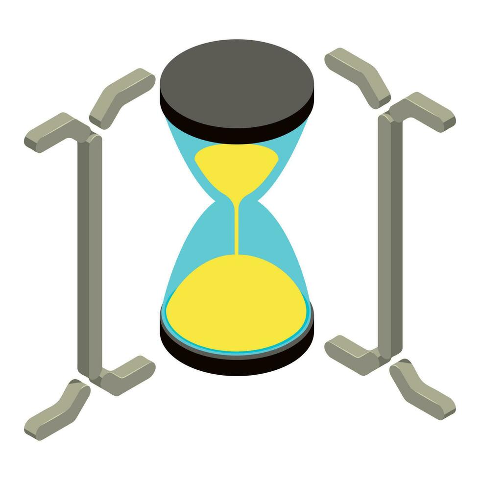 reloj de arena reloj icono isométrica vector. antiguo tradicional Clásico reloj de arena icono vector