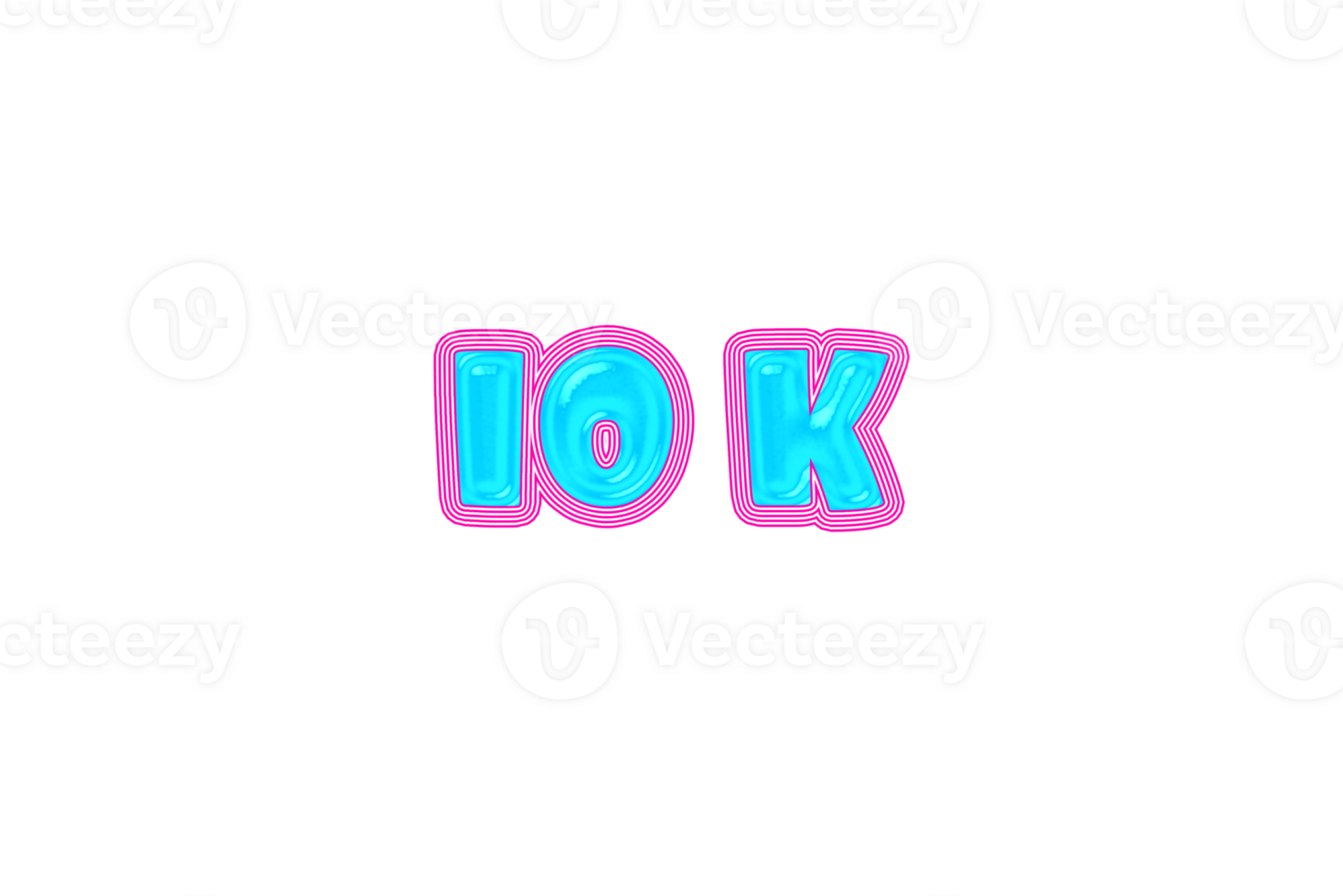 10 k subscribers celebration greeting Number with jelly design png
