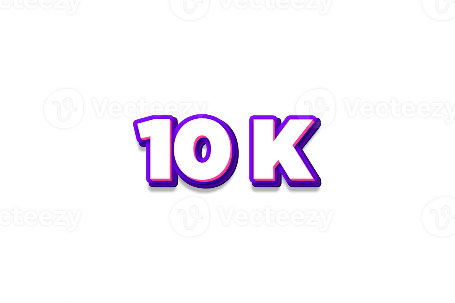 10 k subscribers celebration greeting Number with purple and pink design png