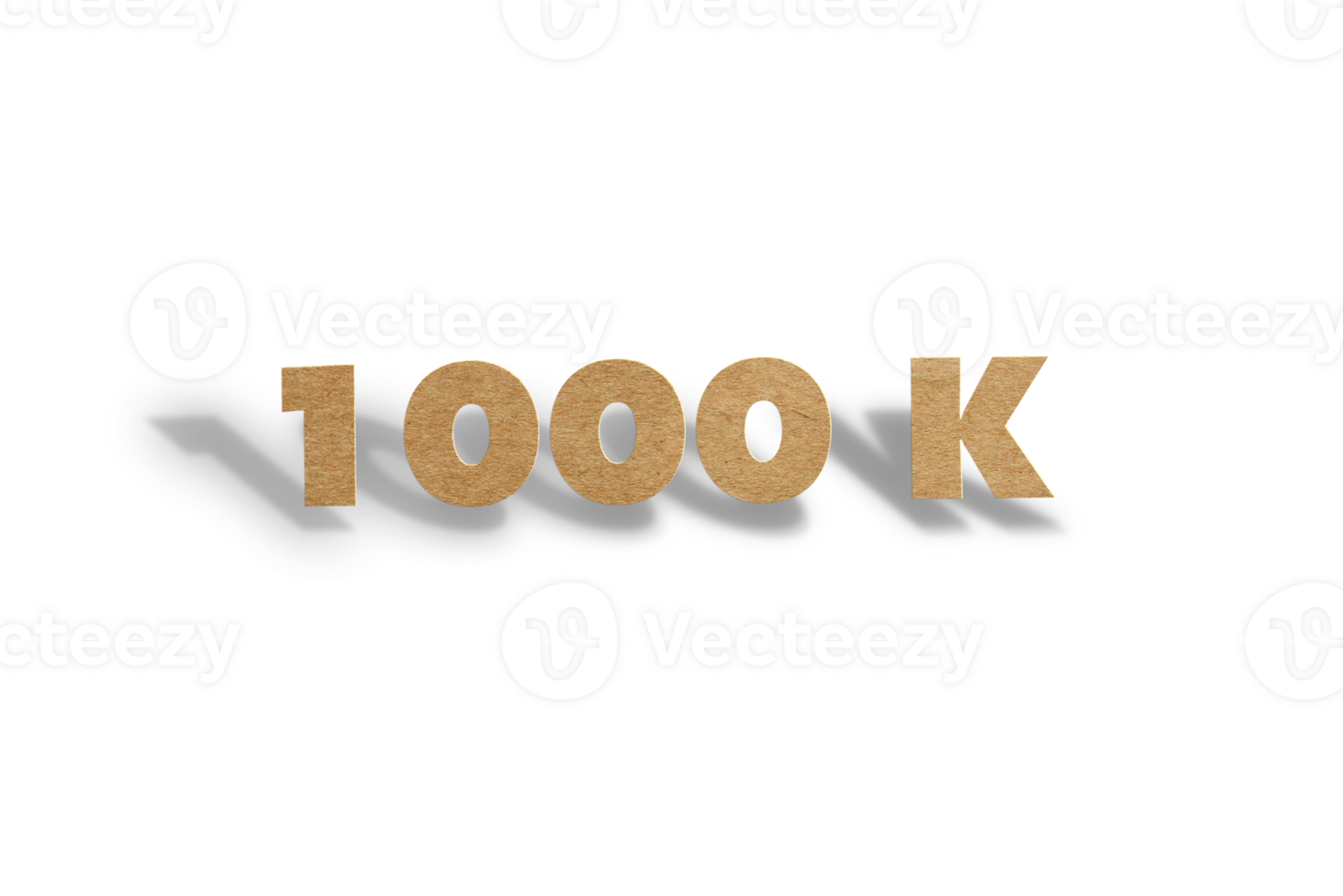 1000 k subscribers celebration greeting Number with hard card cutted design png