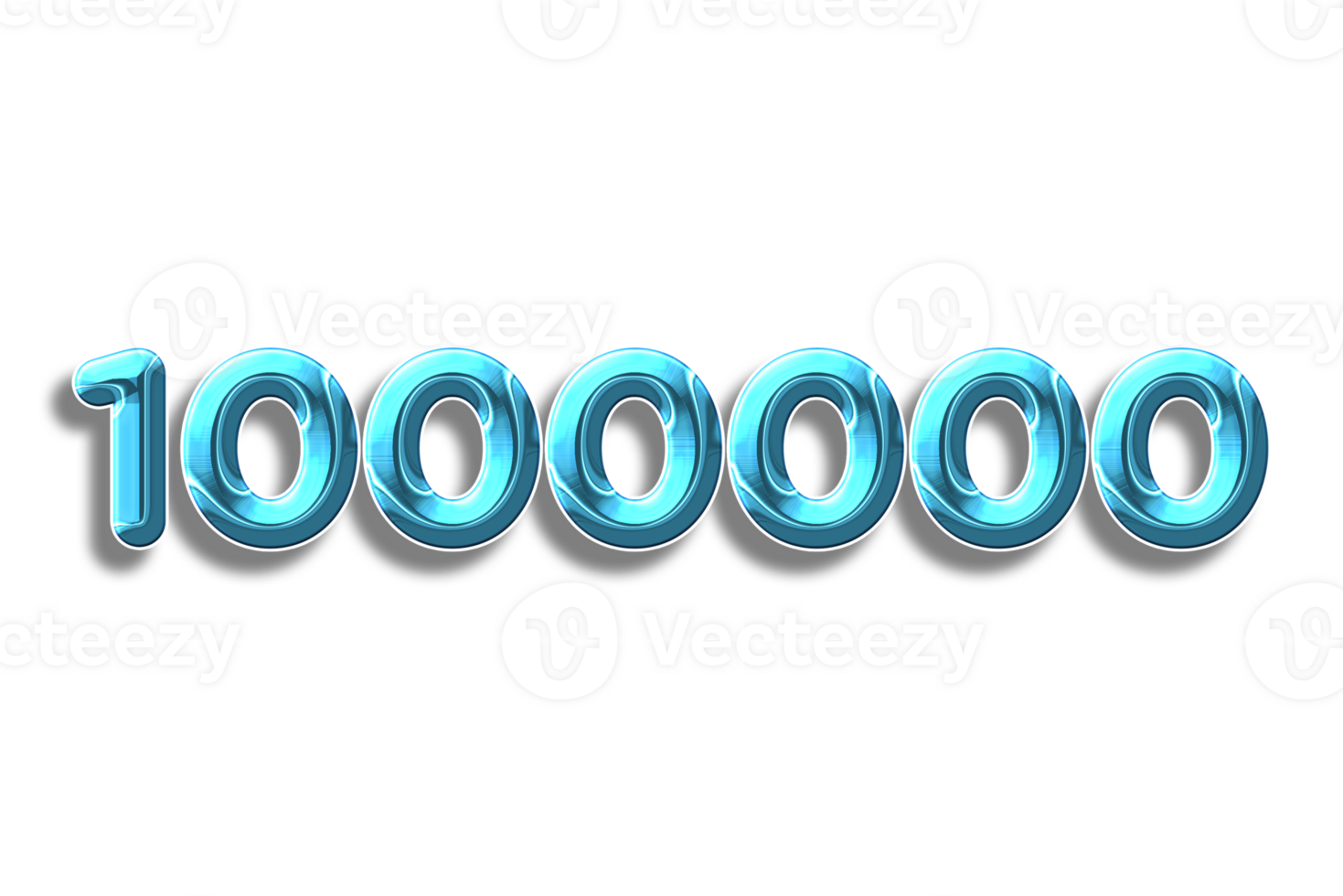 1000000 subscribers celebration greeting Number with plastic design png