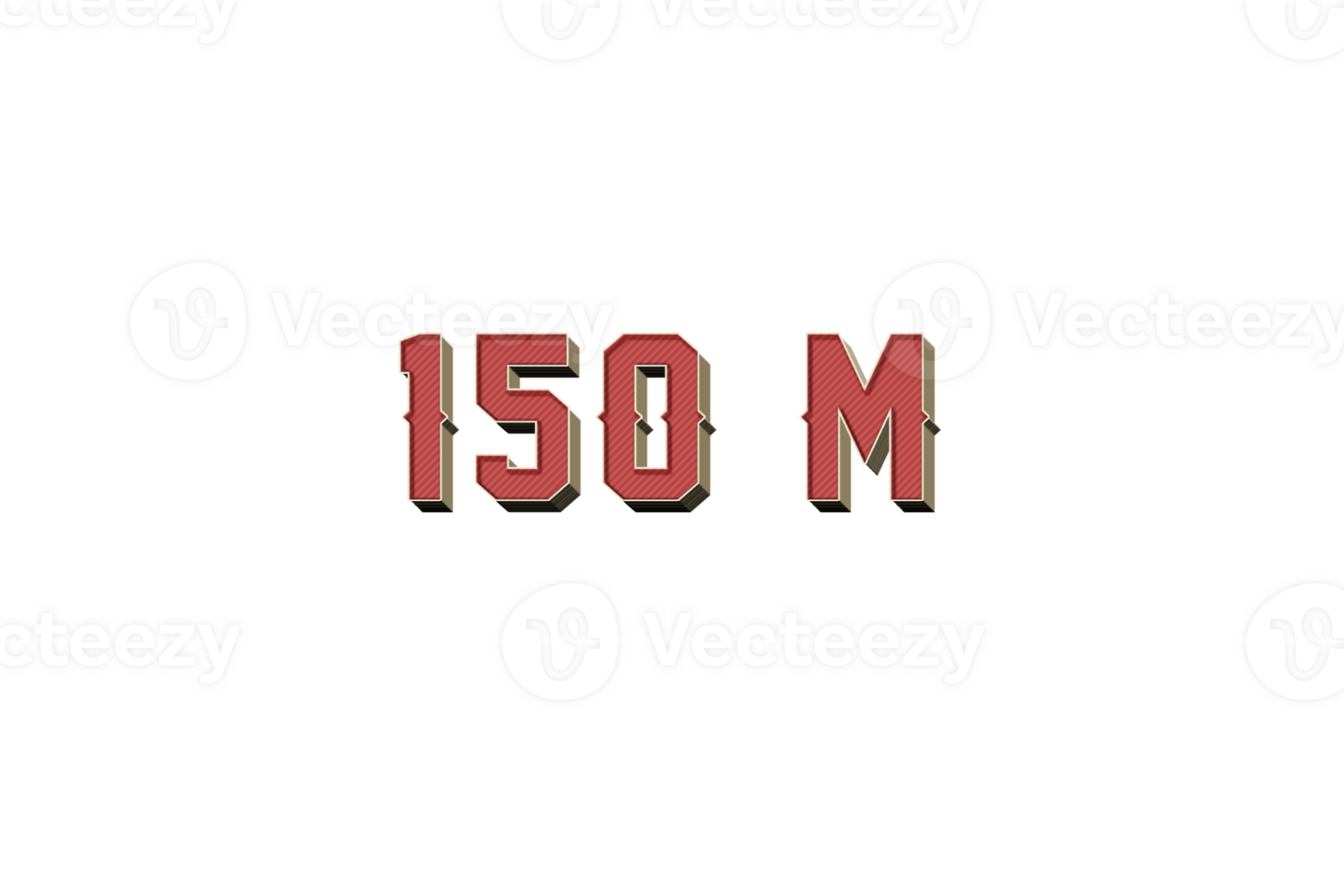 150 million subscribers celebration greeting Number with retro design png