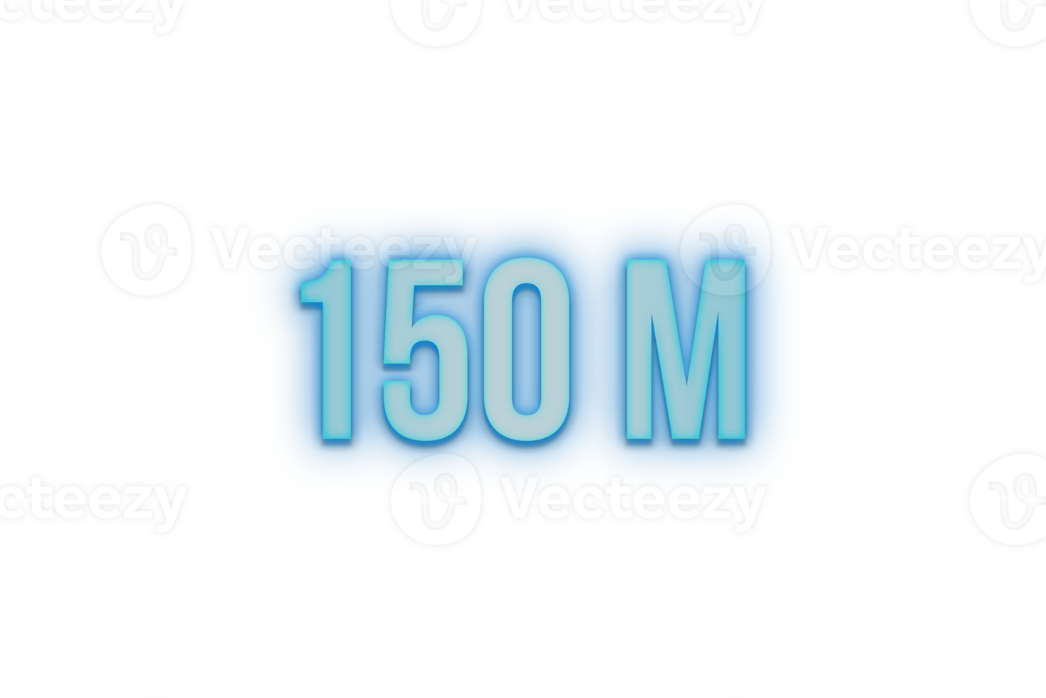 150 million subscribers celebration greeting Number with bannerneon design png