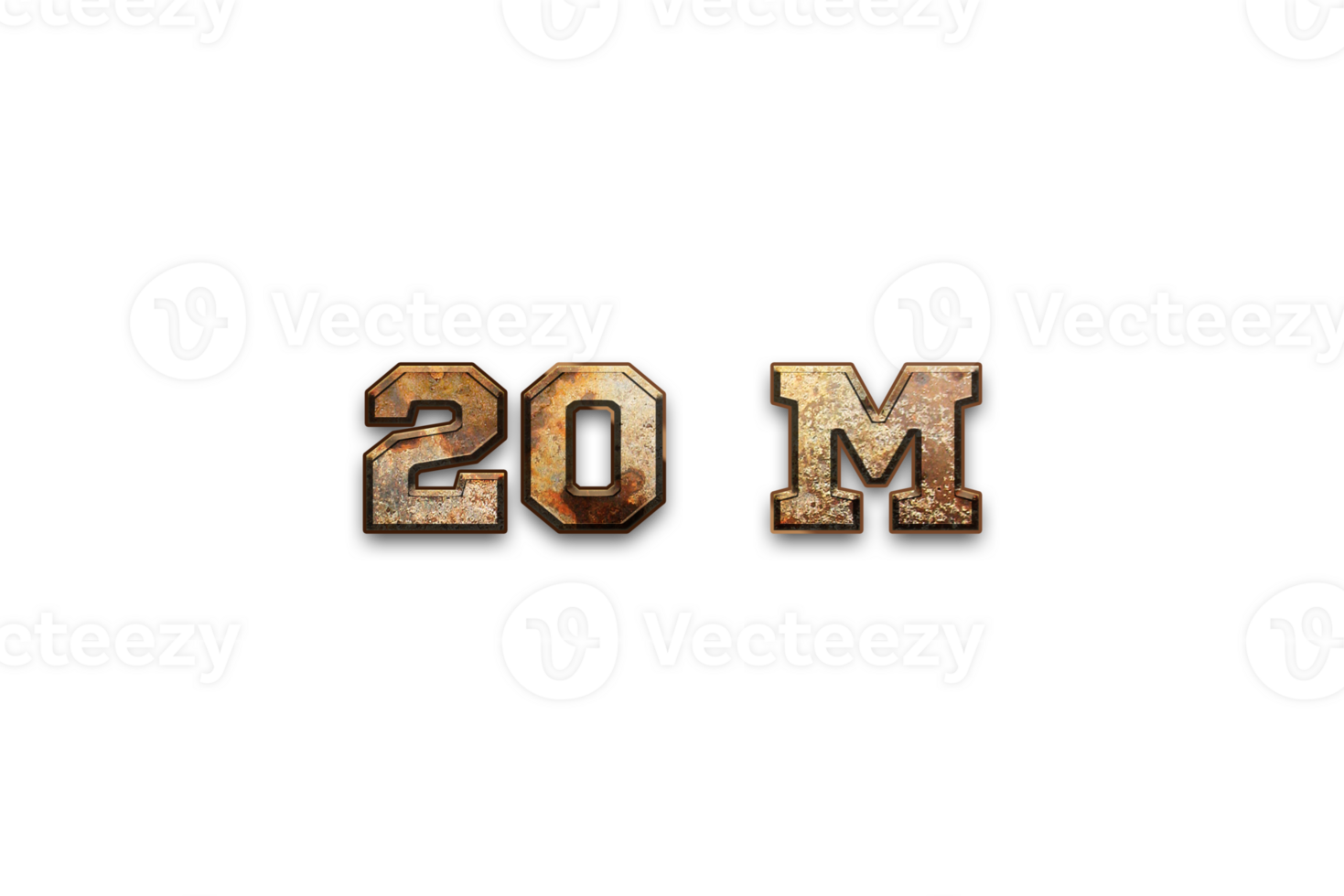 20 million subscribers celebration greeting Number with rustic design png