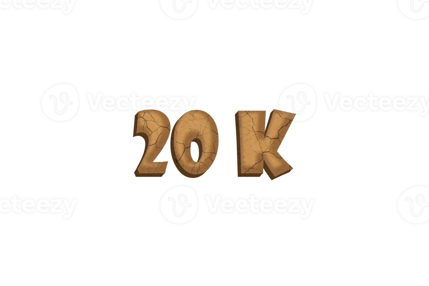 20 k subscribers celebration greeting Number with clay design png