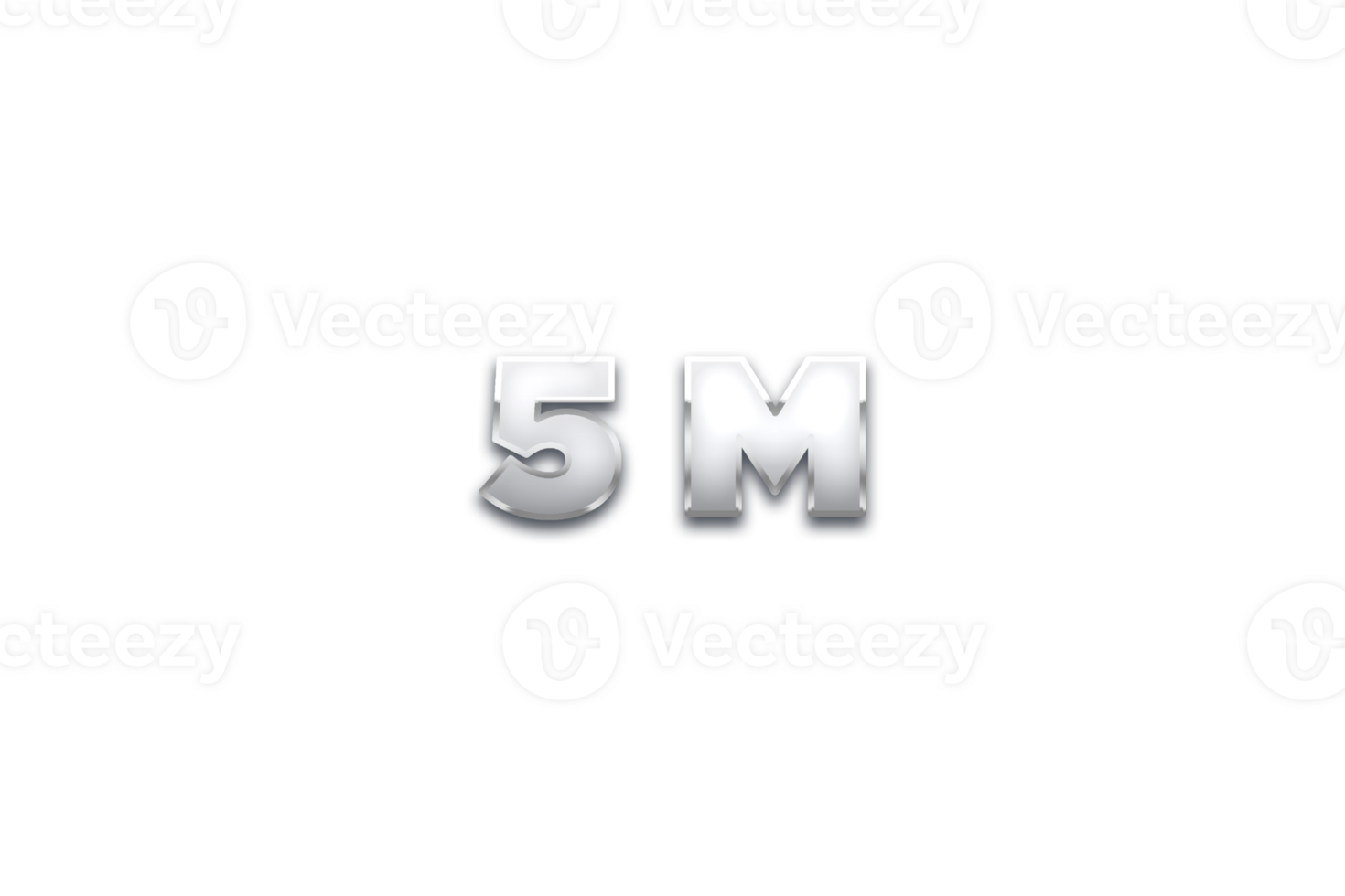 5 million subscribers celebration greeting Number with metal design png