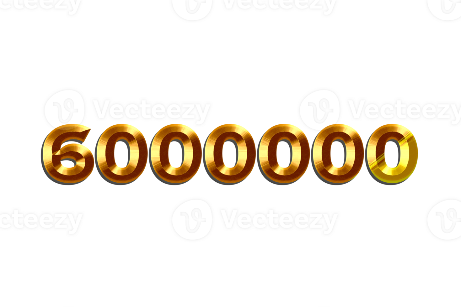 6000000 subscribers celebration greeting Number with golden design png