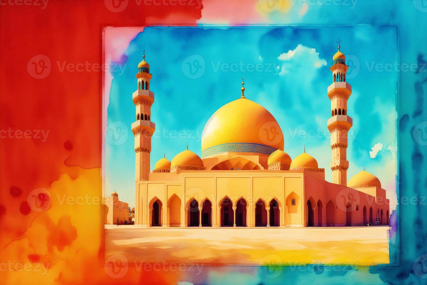 Beautiful old mosque. Islamic background. Eid-al-Adha. Ramadan. Copy space. photo