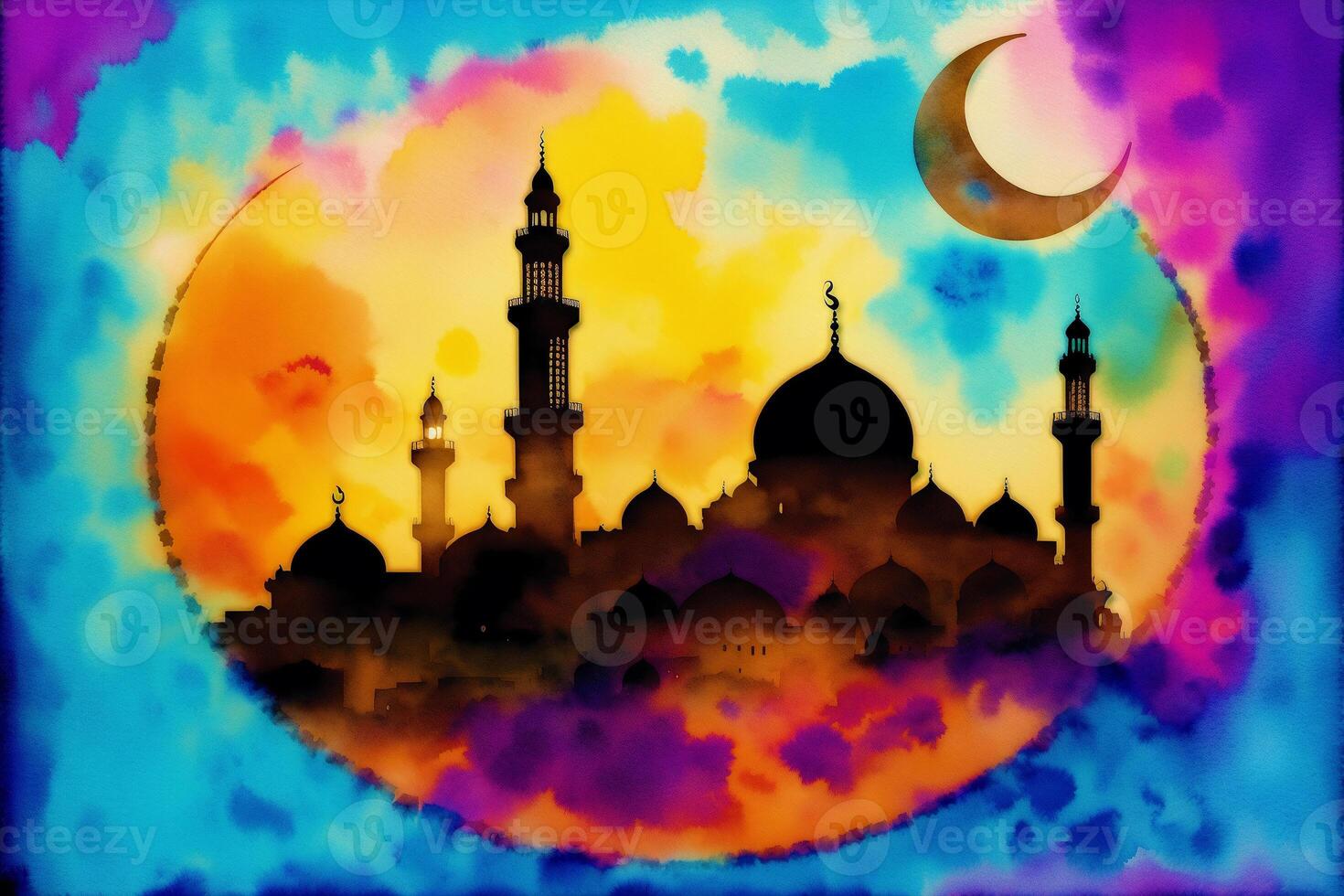 Beautiful old mosque. Islamic background. Eid-al-Adha. Ramadan. Copy space. photo