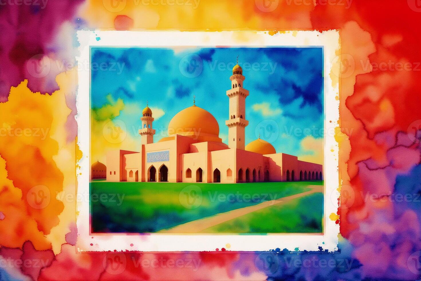 Beautiful old mosque. Islamic background. Eid-al-Adha. Ramadan. Copy space. photo