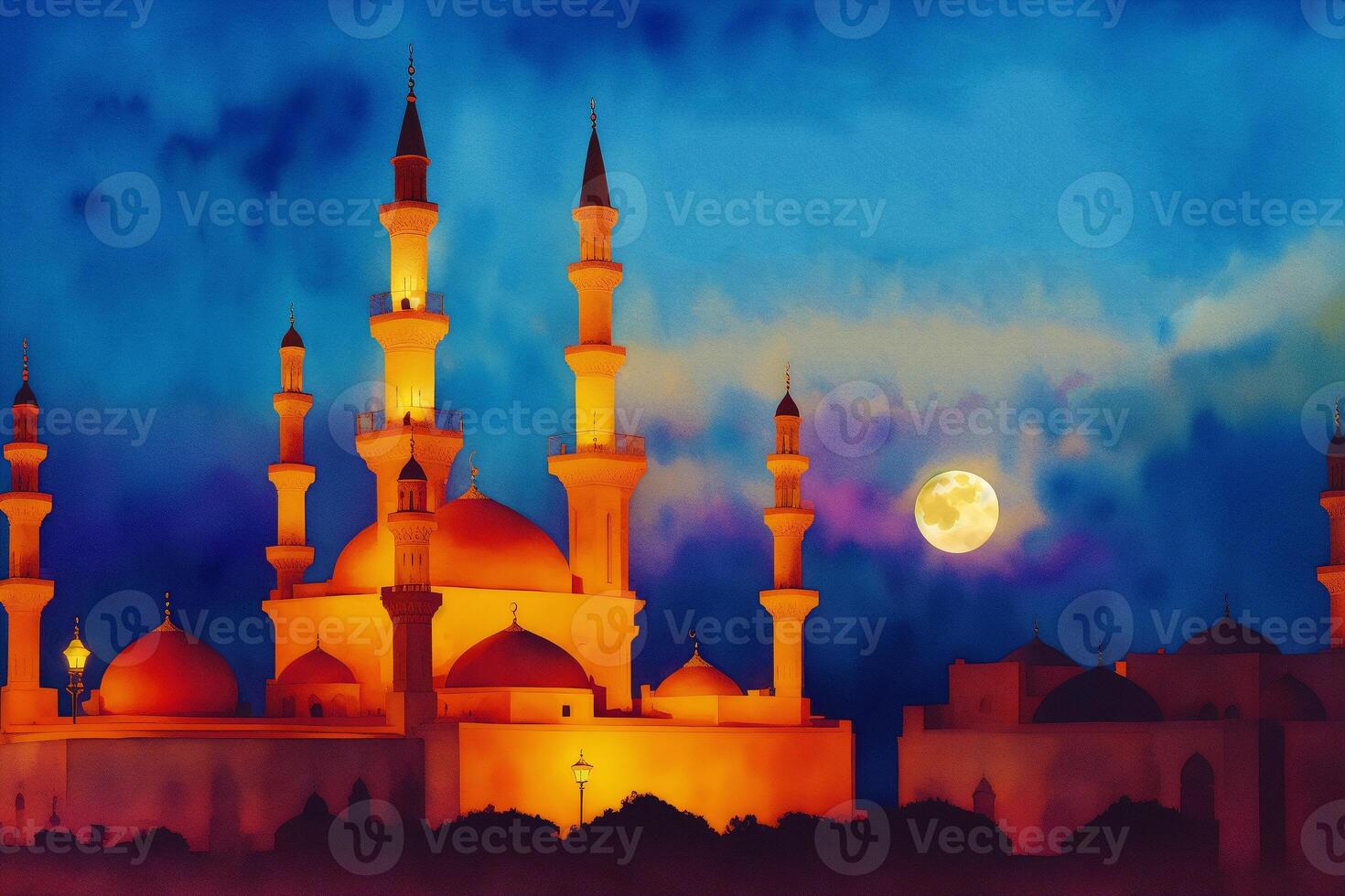 Beautiful old mosque. Islamic background. Eid-al-Adha. Ramadan. Copy space. photo