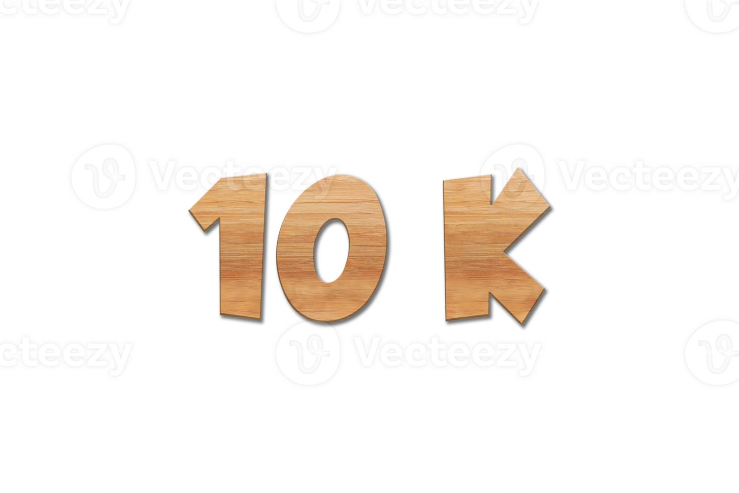 10 k subscribers celebration greeting Number with oak wood design png