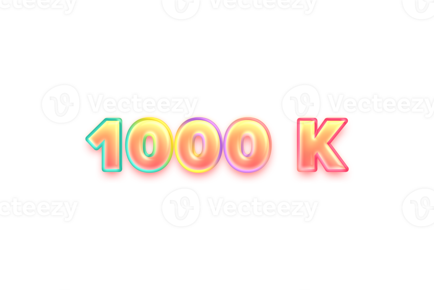 1000 k subscribers celebration greeting Number with candy color design png