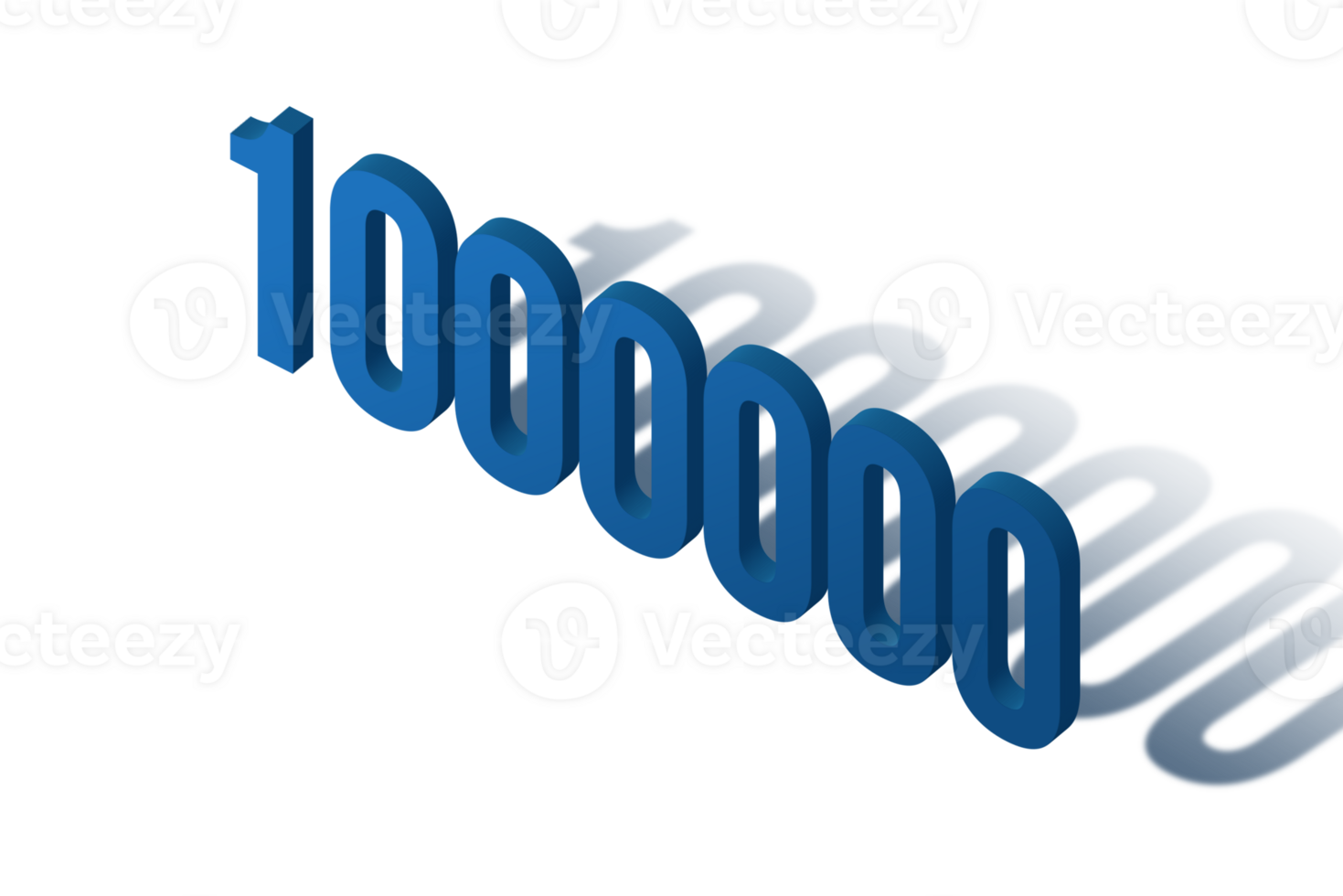 1000000 subscribers celebration greeting Number with isomatric design png
