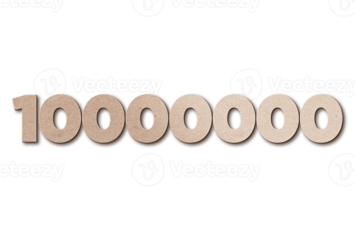 10000000 subscribers celebration greeting Number with card board design png