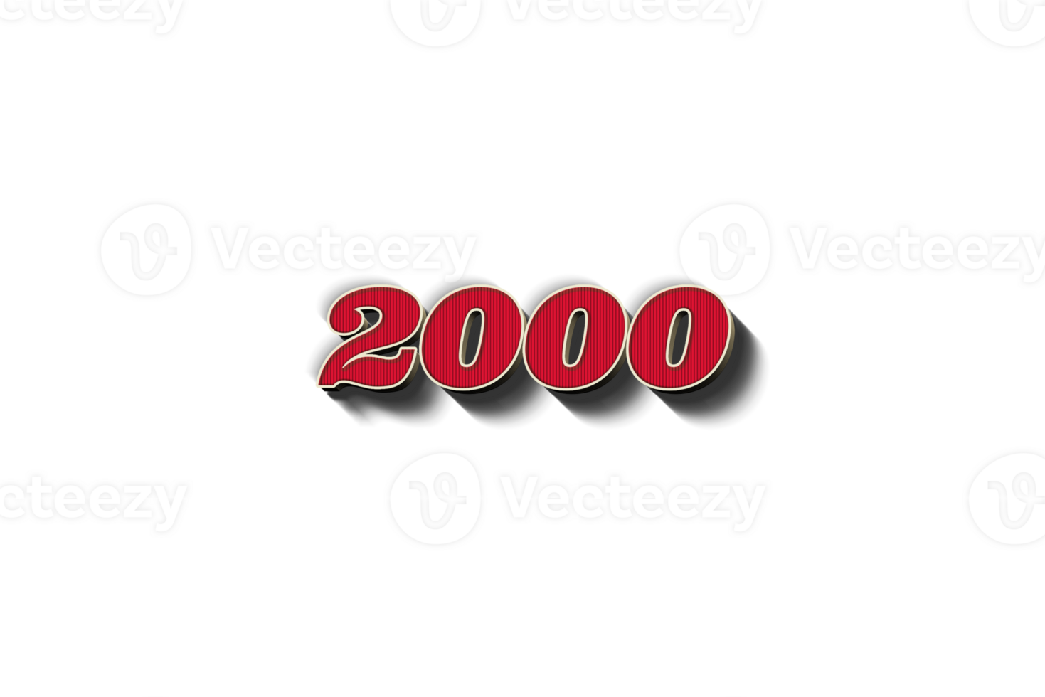 2000 subscribers celebration greeting Number with red embossed design png