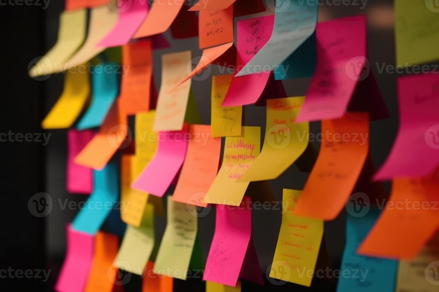 Sticky notes board in office. photo