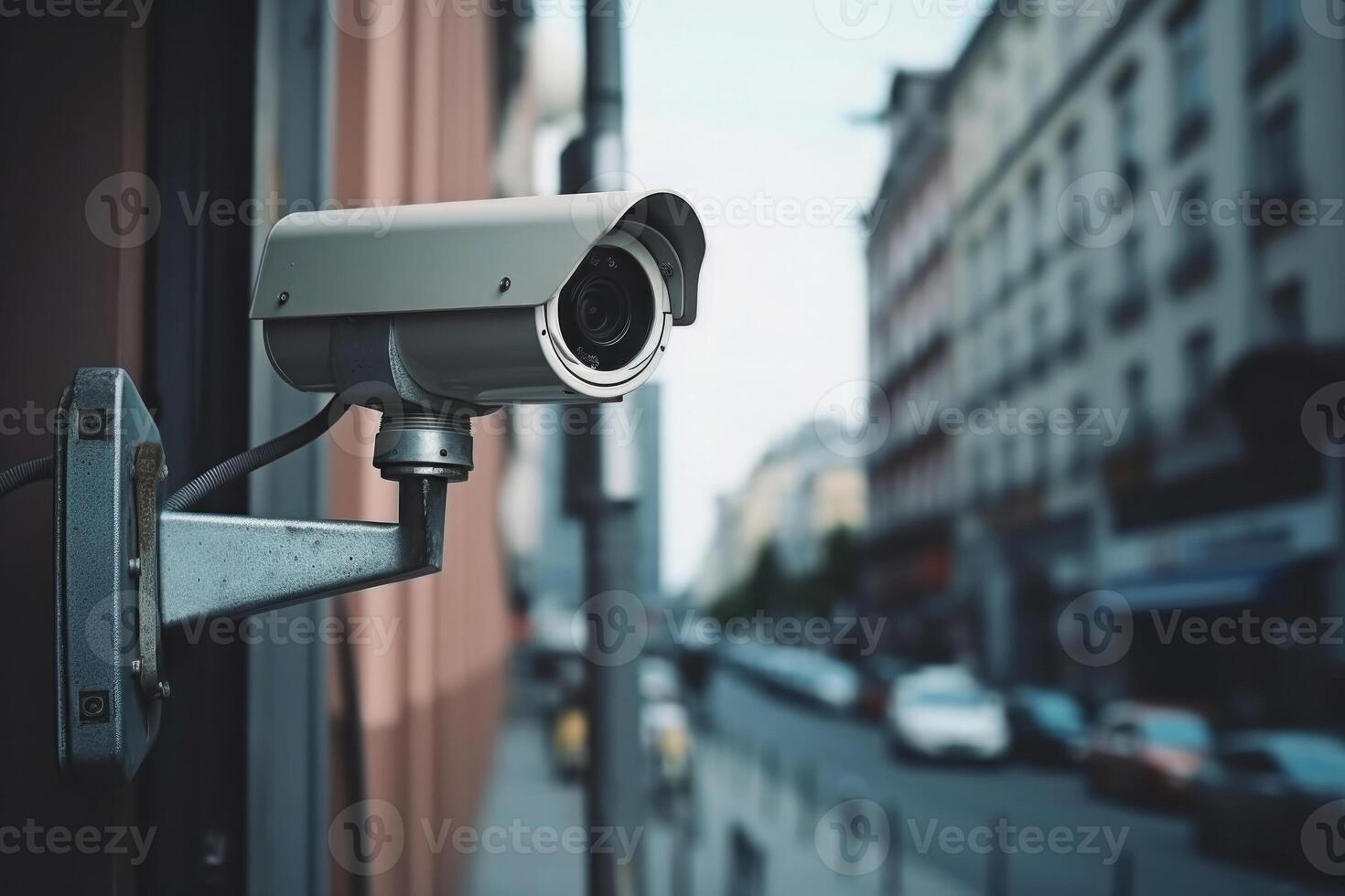 vigilancia cámara a ciudad calle. cctv supervisión sistema. generativo ai  23598811 Foto de stock en Vecteezy