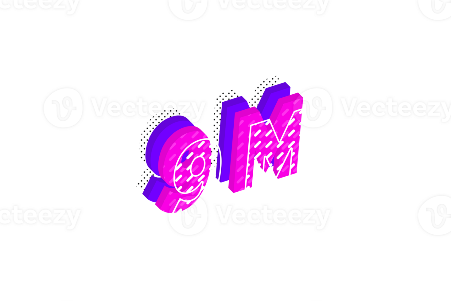 9 million subscribers celebration greeting Number with multi layer design png