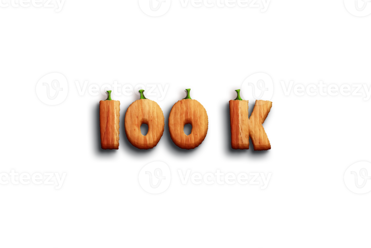 100 k subscribers celebration greeting Number with pumpkin design png