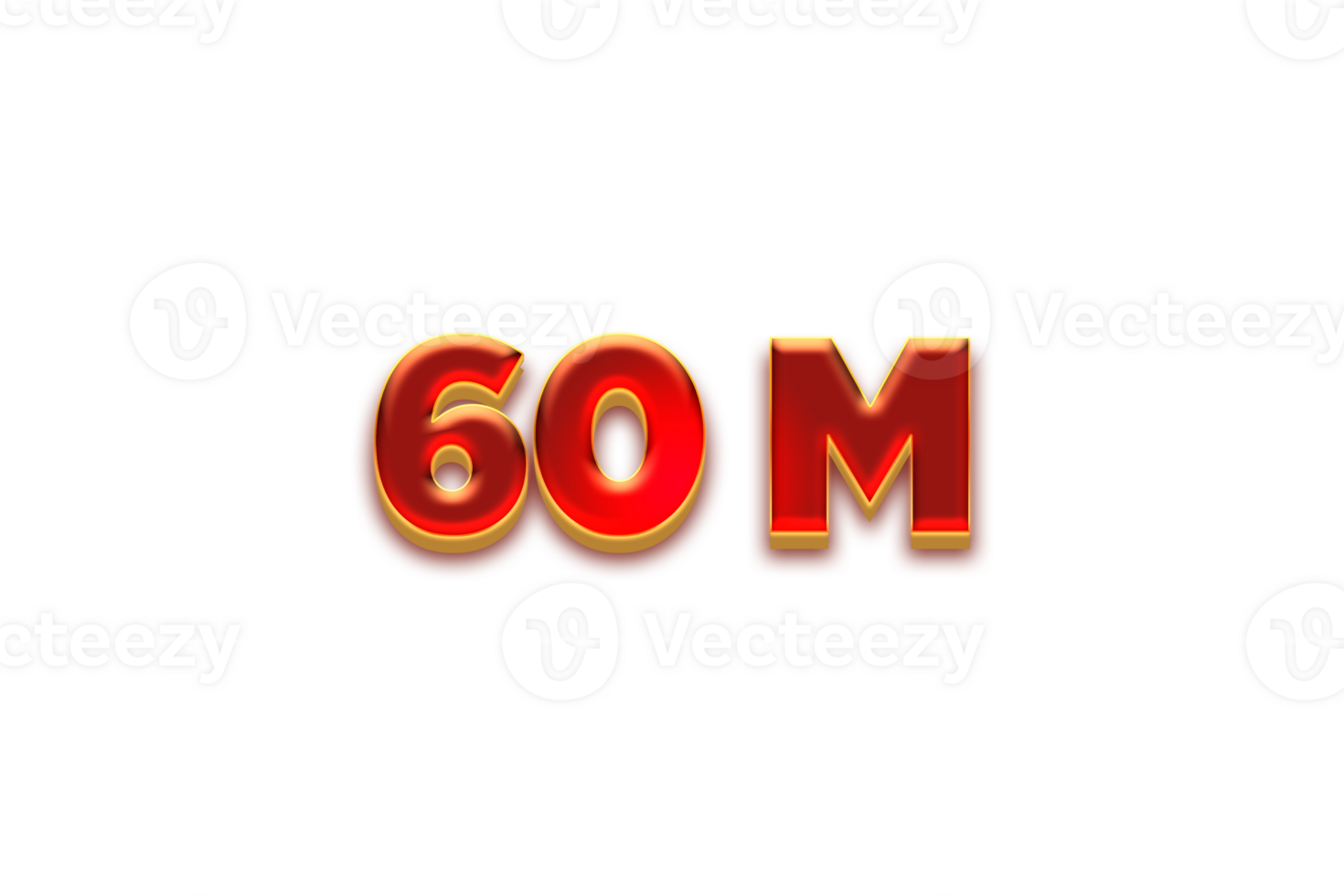 60 million subscribers celebration greeting Number with fruity design png