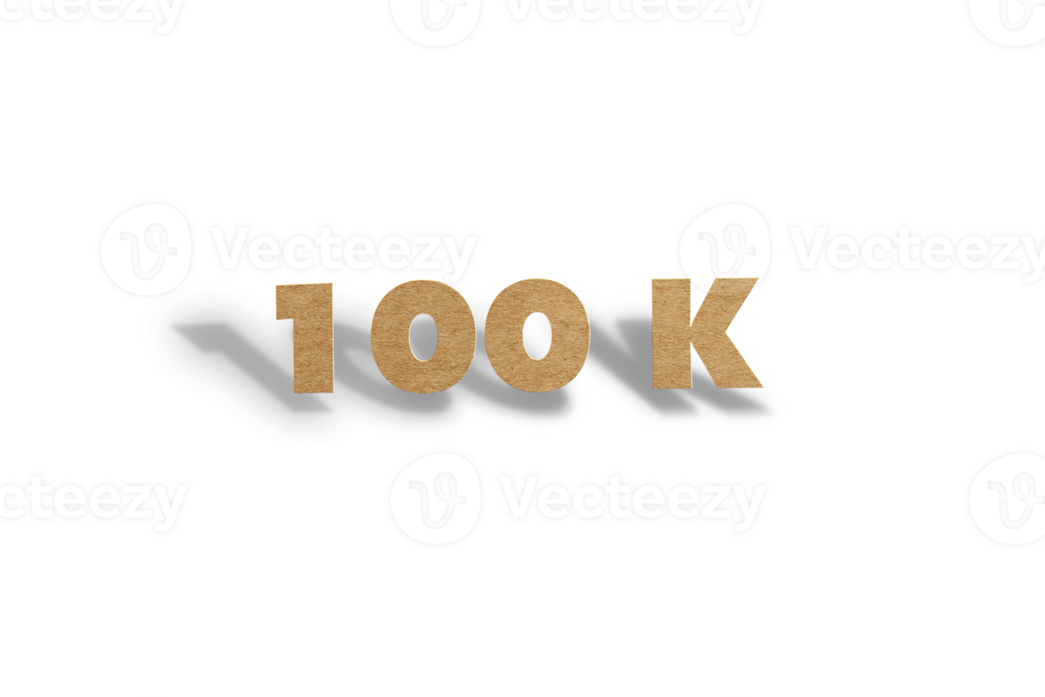 100 k subscribers celebration greeting Number with hard card cutted design png