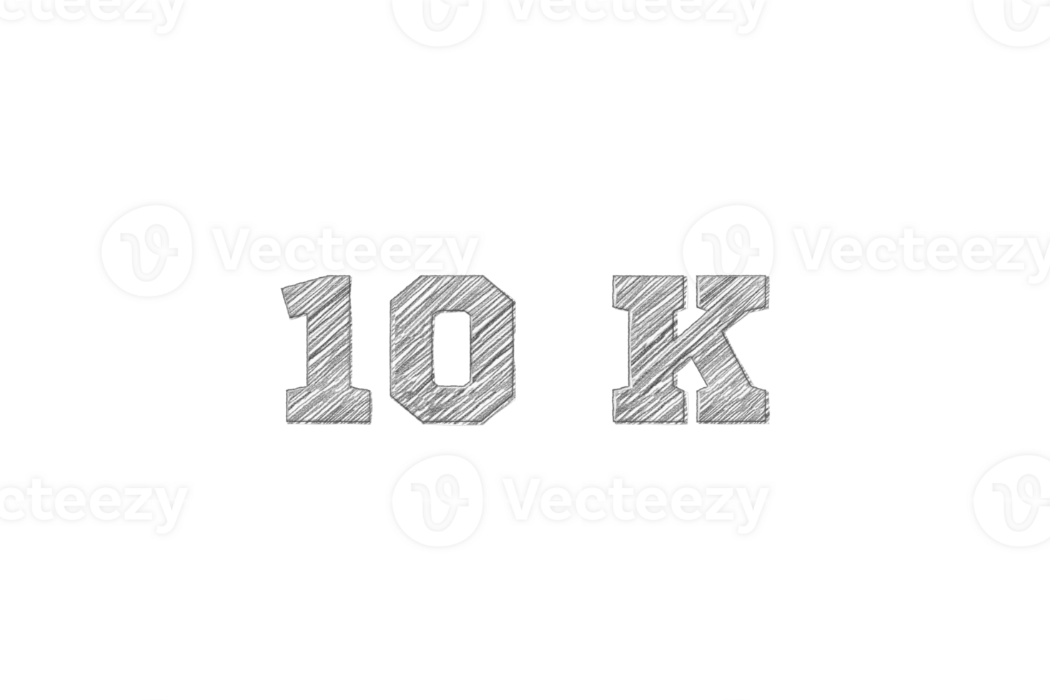 10 k subscribers celebration greeting Number with pencil sketch design png