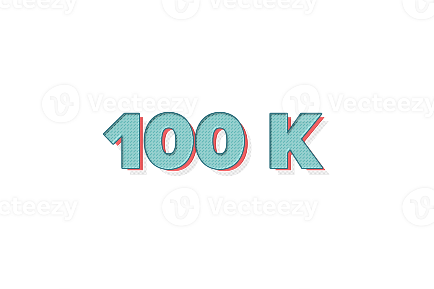 100 k subscribers celebration greeting Number with unique design png
