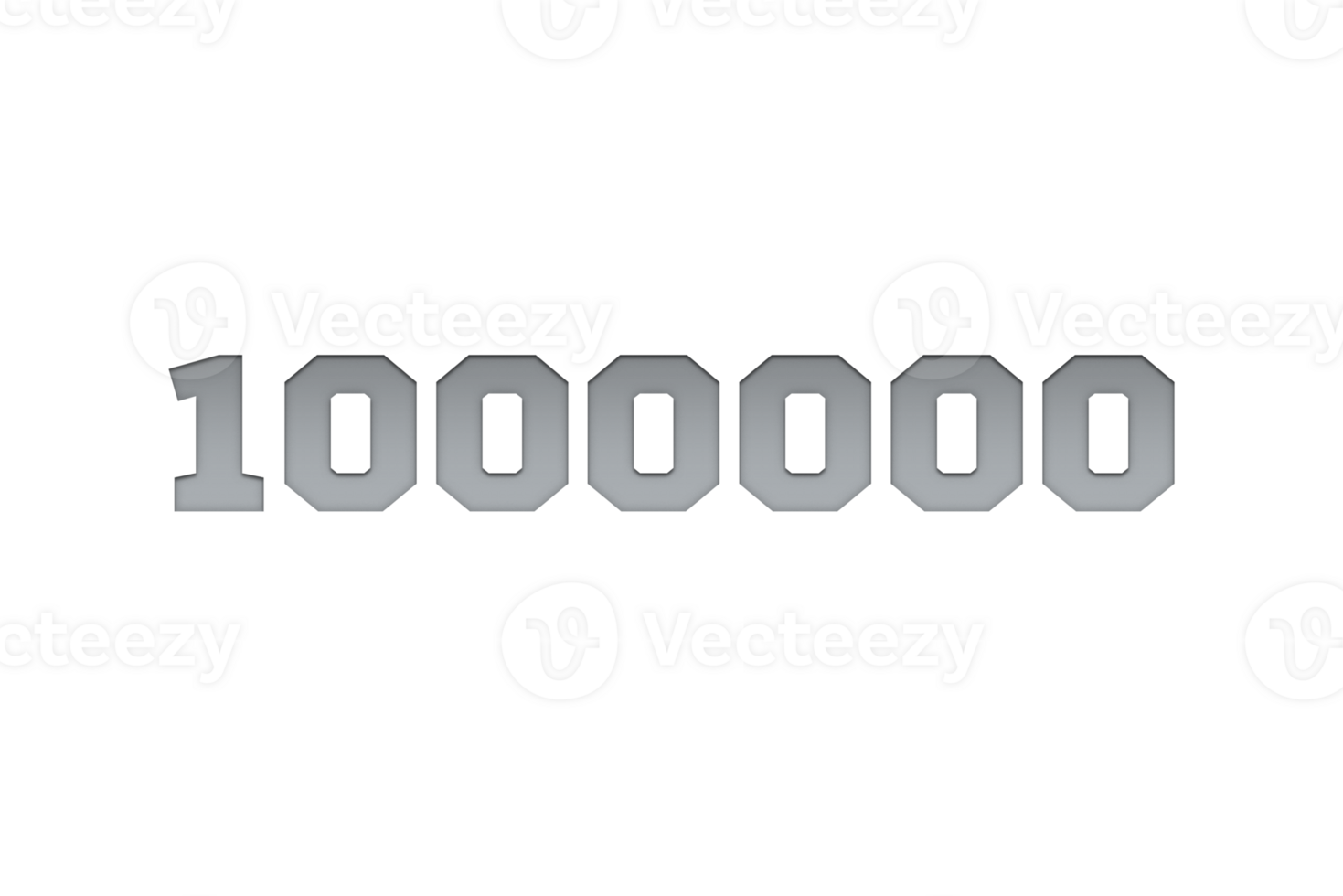 1000000 subscribers celebration greeting Number with metal engriving design png