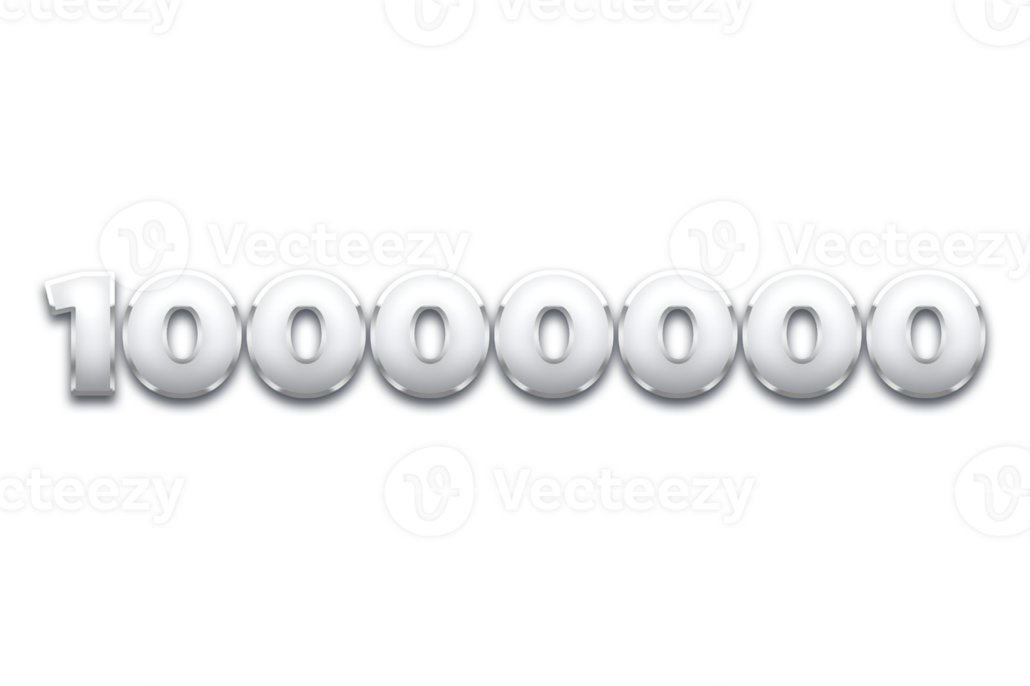 10000000 subscribers celebration greeting Number with metal design png