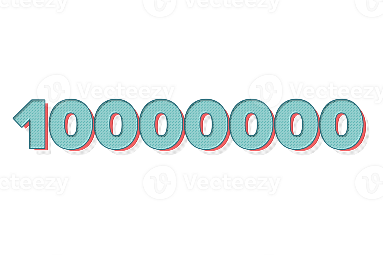 10000000 subscribers celebration greeting Number with unique design png