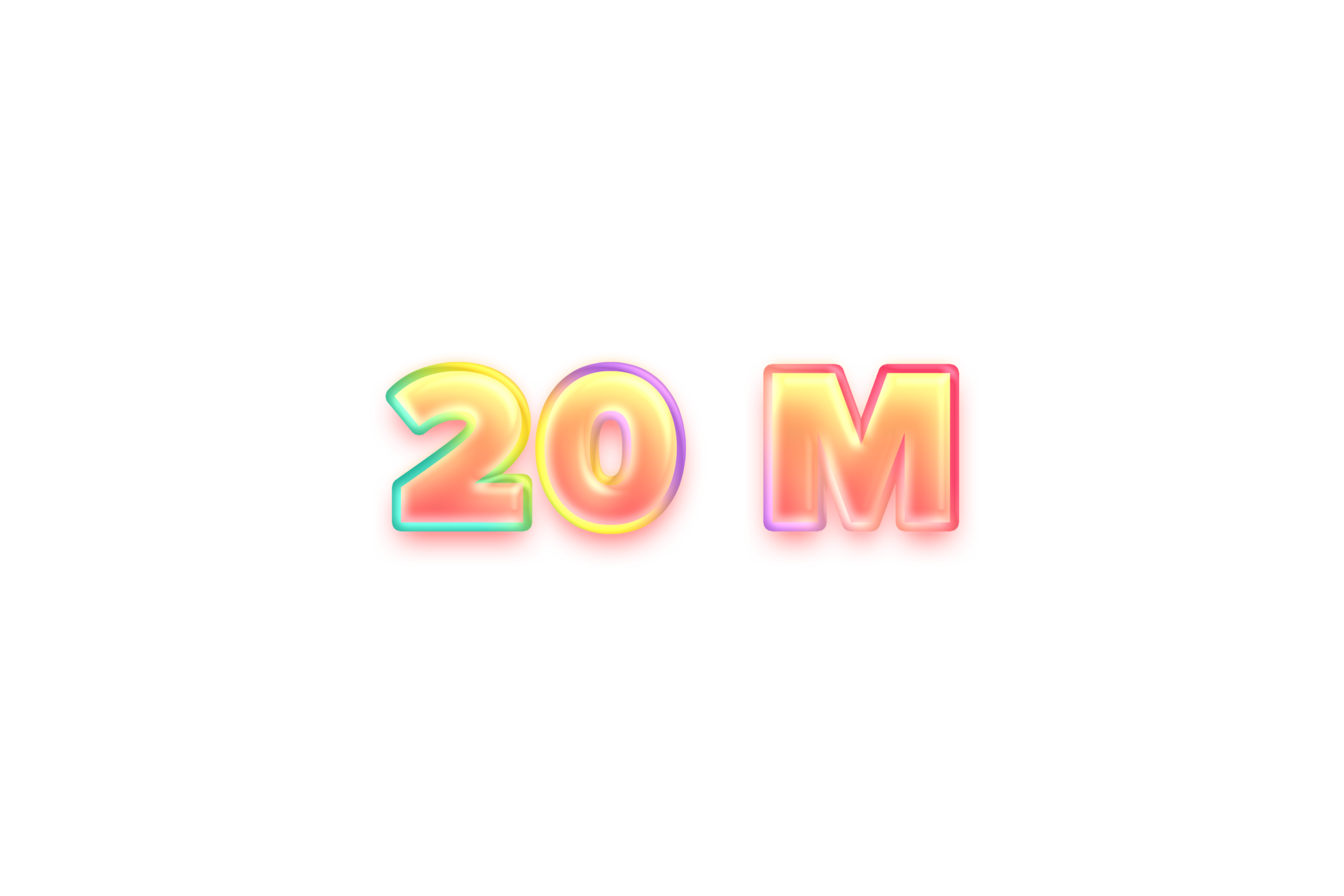 20 Million Subscribers Celebration Greeting Number With Candy Color 20-million-subscribers-celebration-greeting-number-with-candy-color