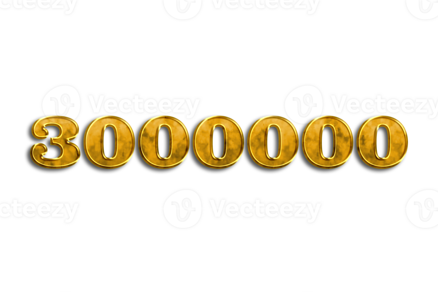 3000000 subscribers celebration greeting Number with golden design png