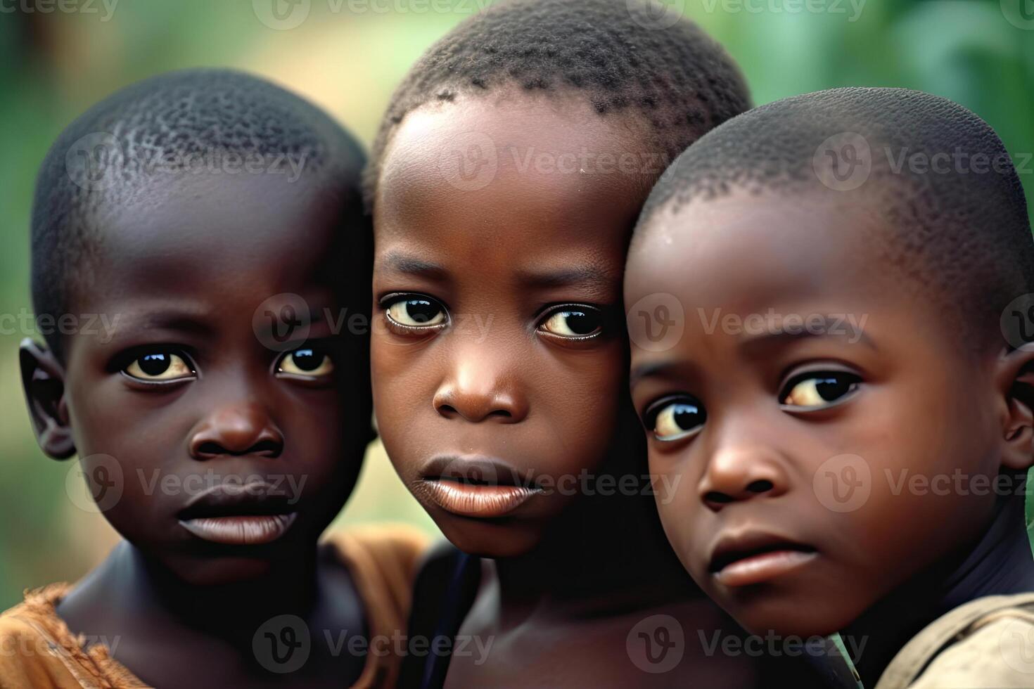 retrato de africano chico al aire libre. generativo ai foto