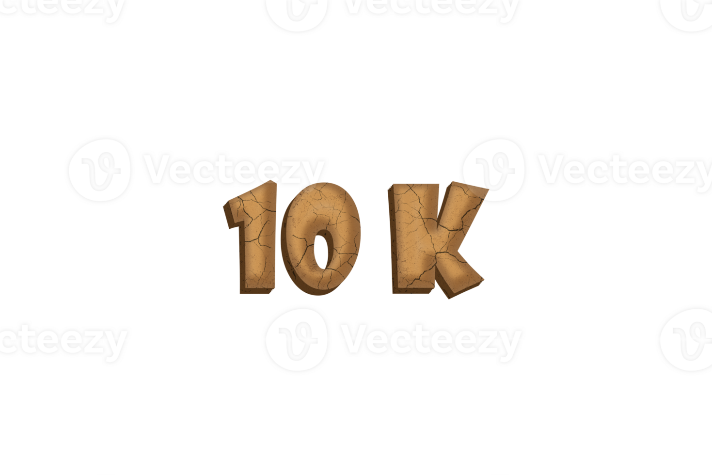 10 k subscribers celebration greeting Number with clay design png