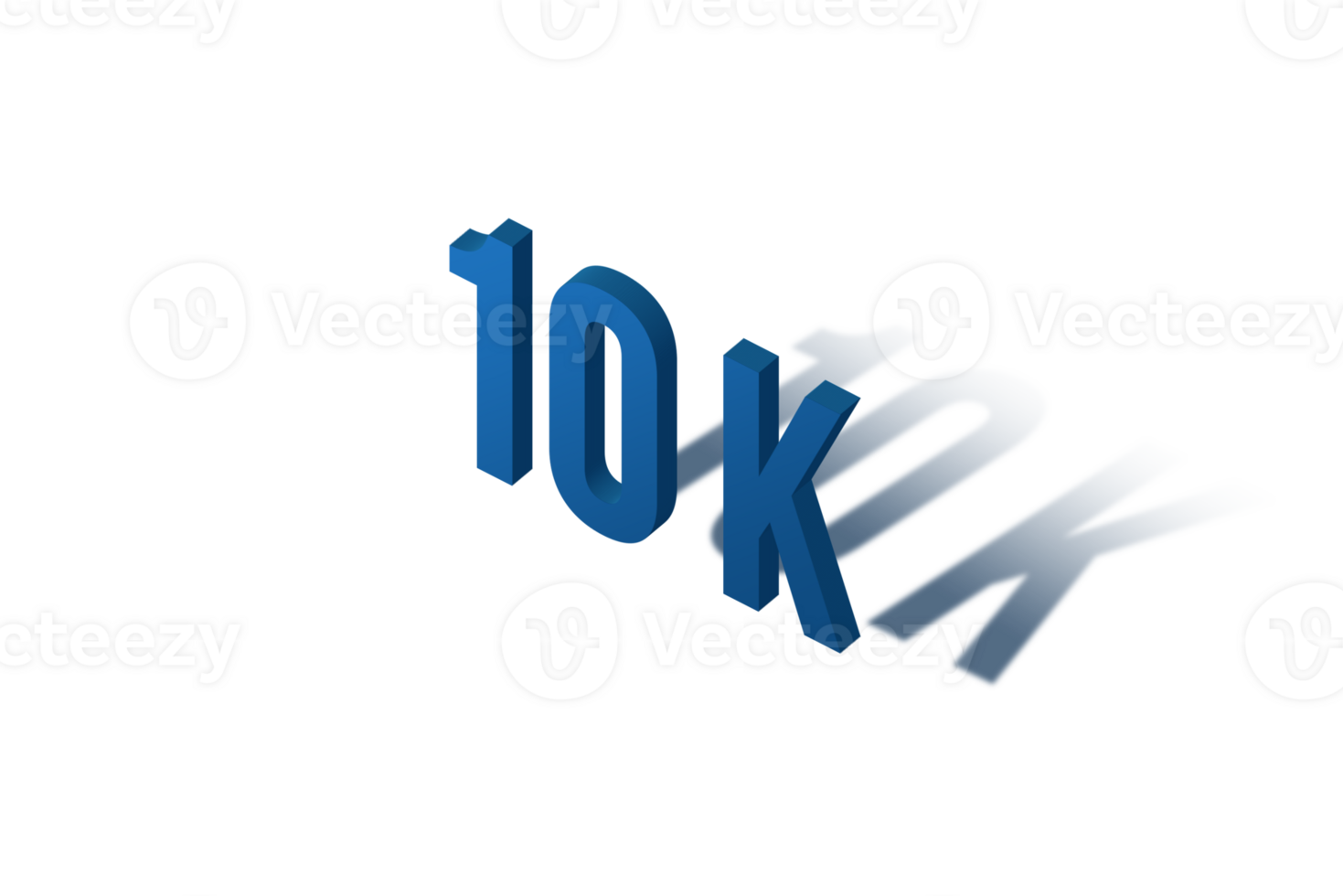 10 k subscribers celebration greeting Number with isomatric design png