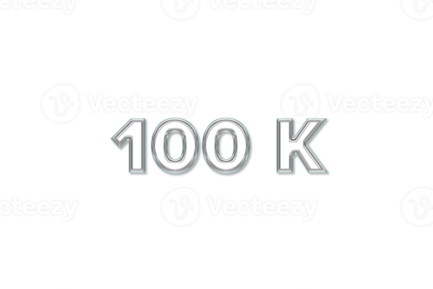 100 k subscribers celebration greeting Number with glass design png
