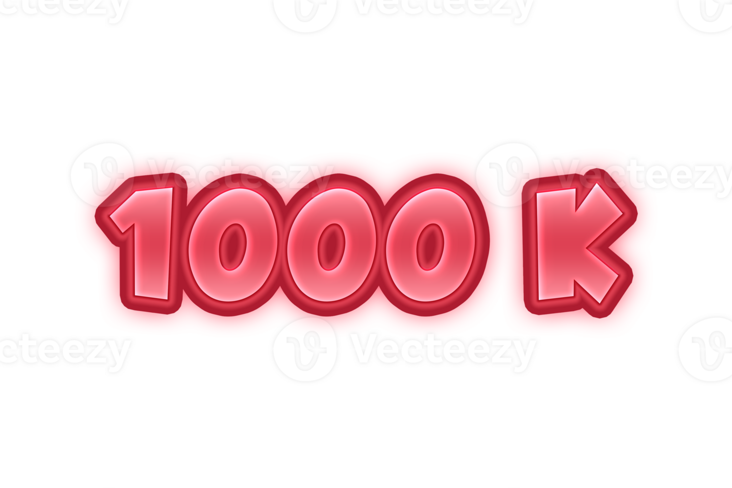 1000 k subscribers celebration greeting Number with red embossed design png
