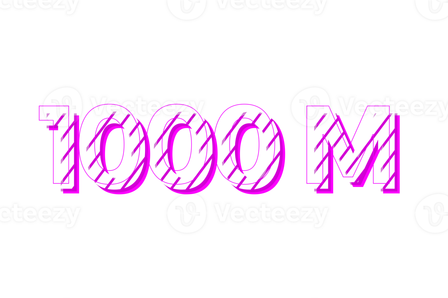 1000 million subscribers celebration greeting Number with stripe design png