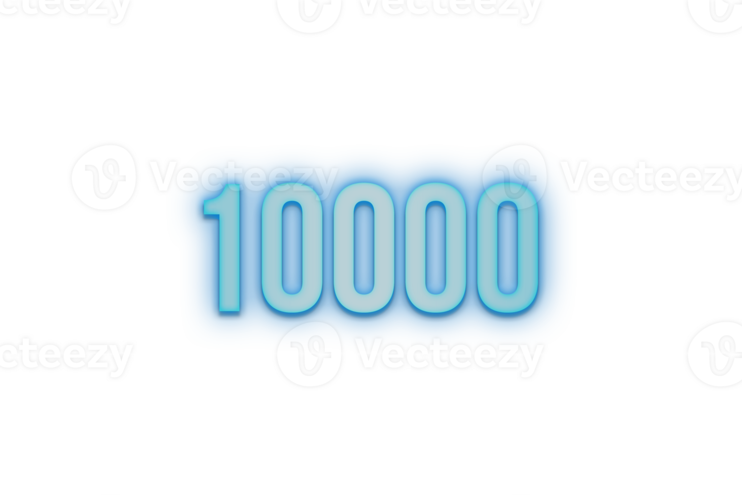 10000 subscribers celebration greeting Number with bannerneon design png