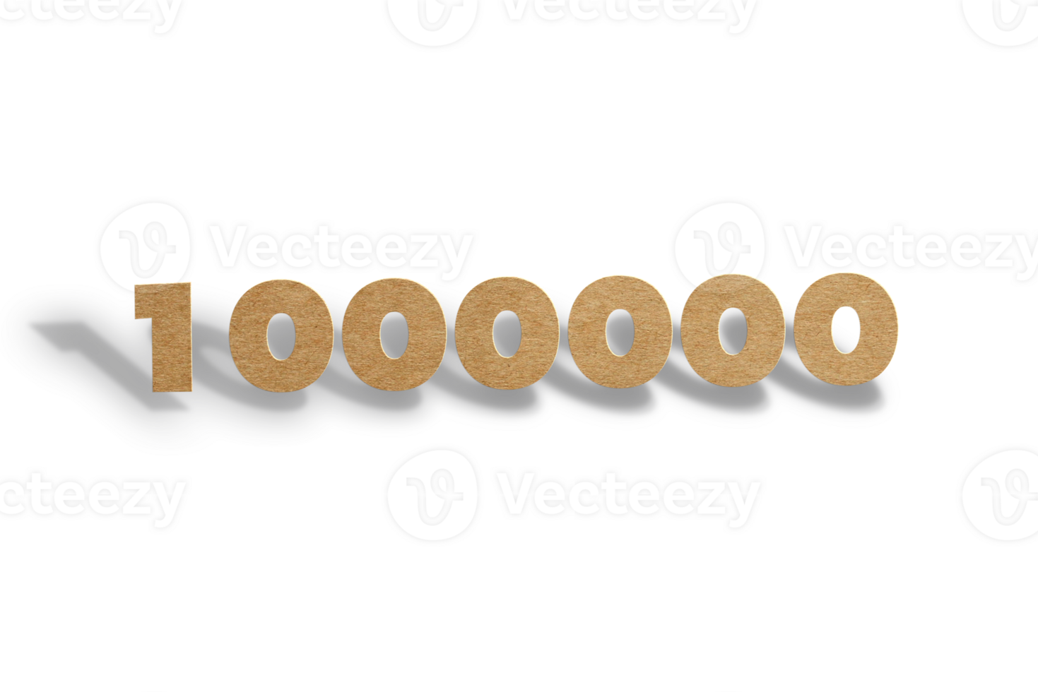 1000000 subscribers celebration greeting Number with hard card cutted design png