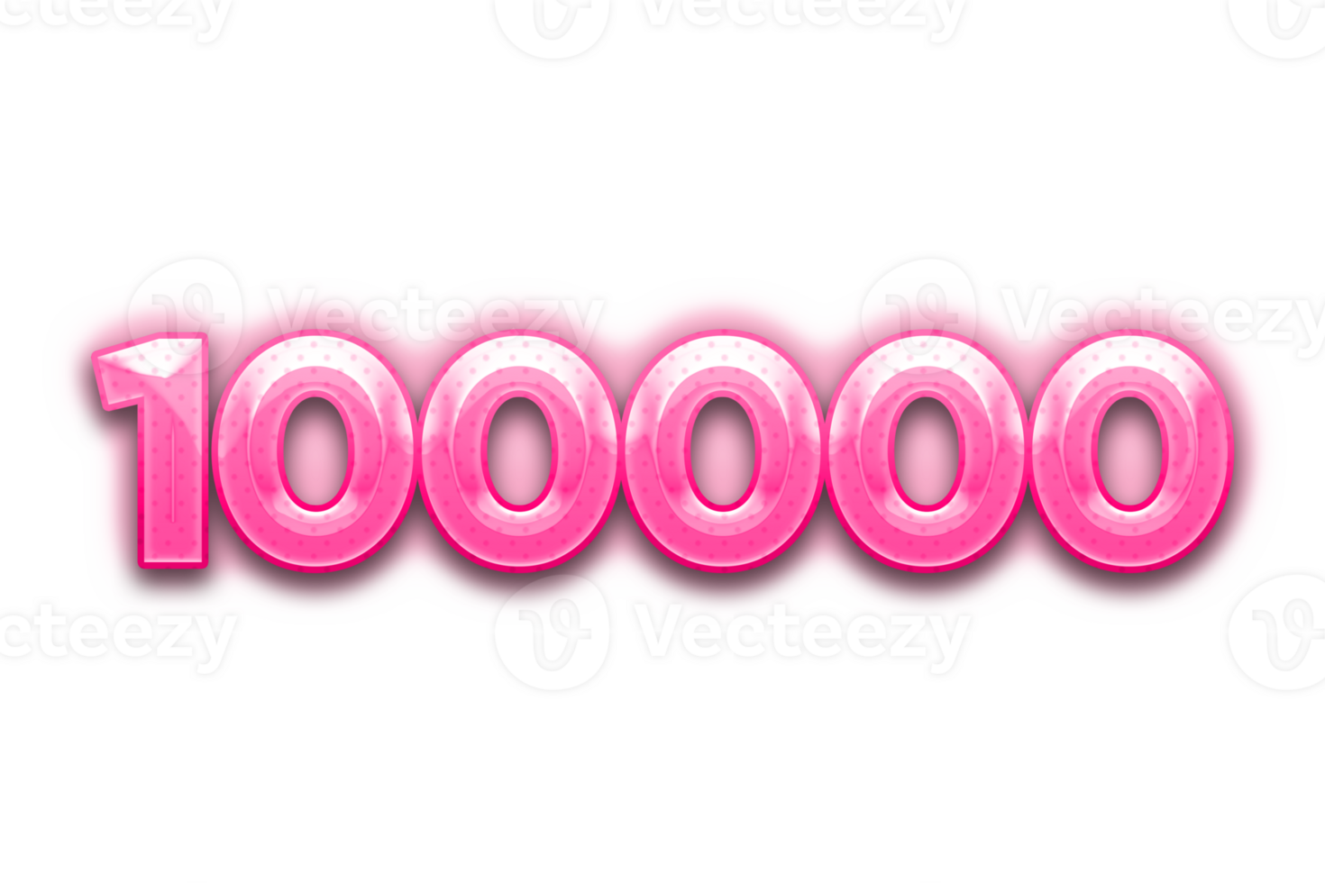 100000 subscribers celebration greeting Number with pink design png