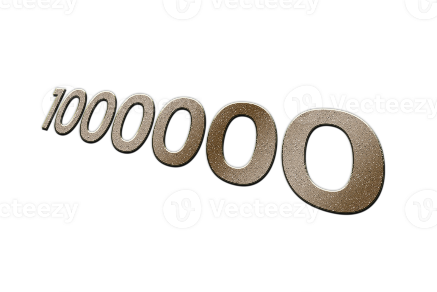 1000000 subscribers celebration greeting Number with metal design png