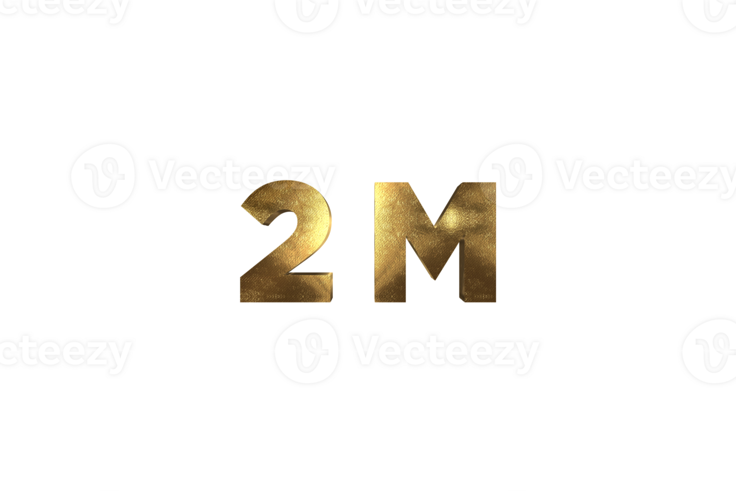 2 million subscribers celebration greeting Number with gold design png