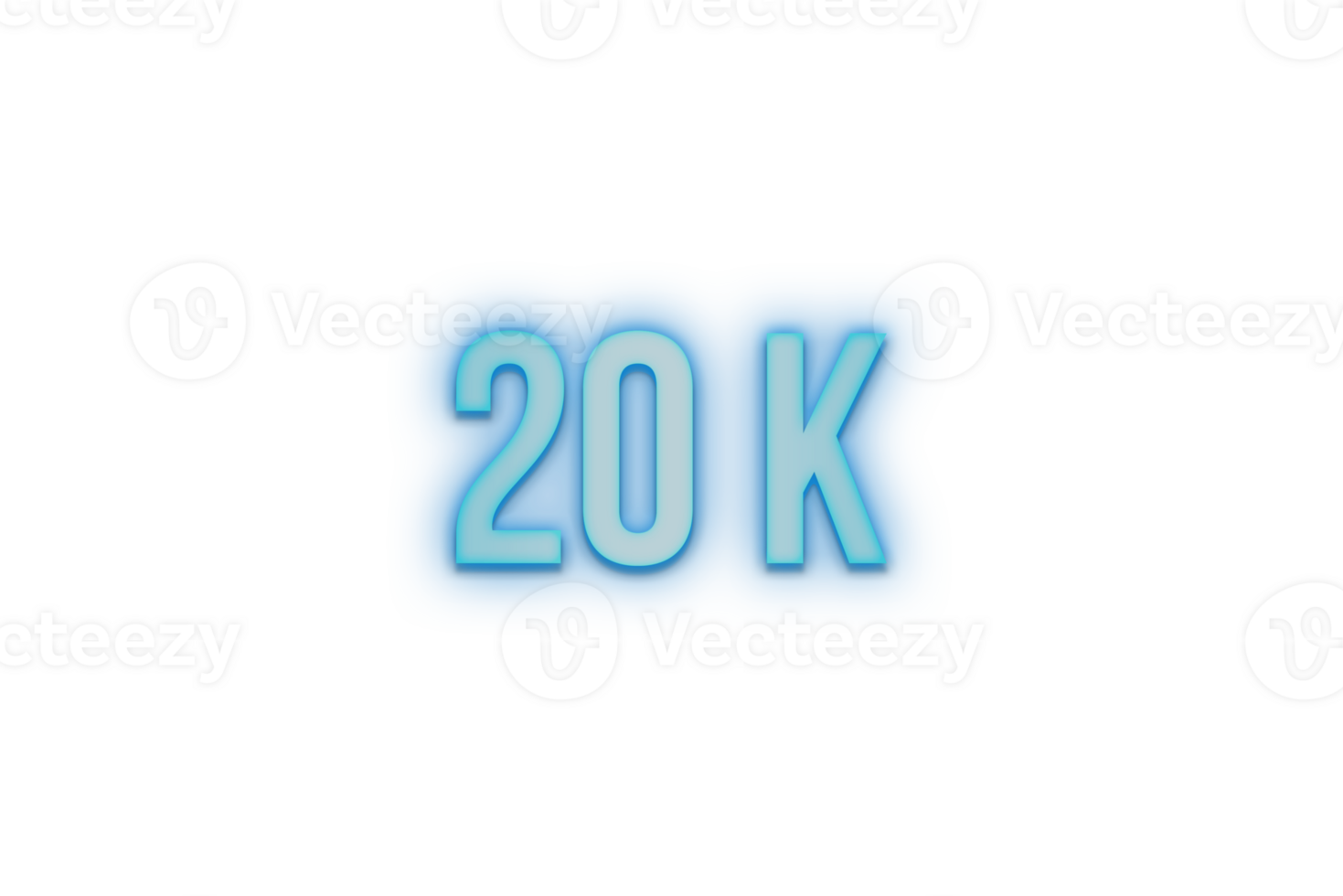 20 k subscribers celebration greeting Number with bannerneon design png