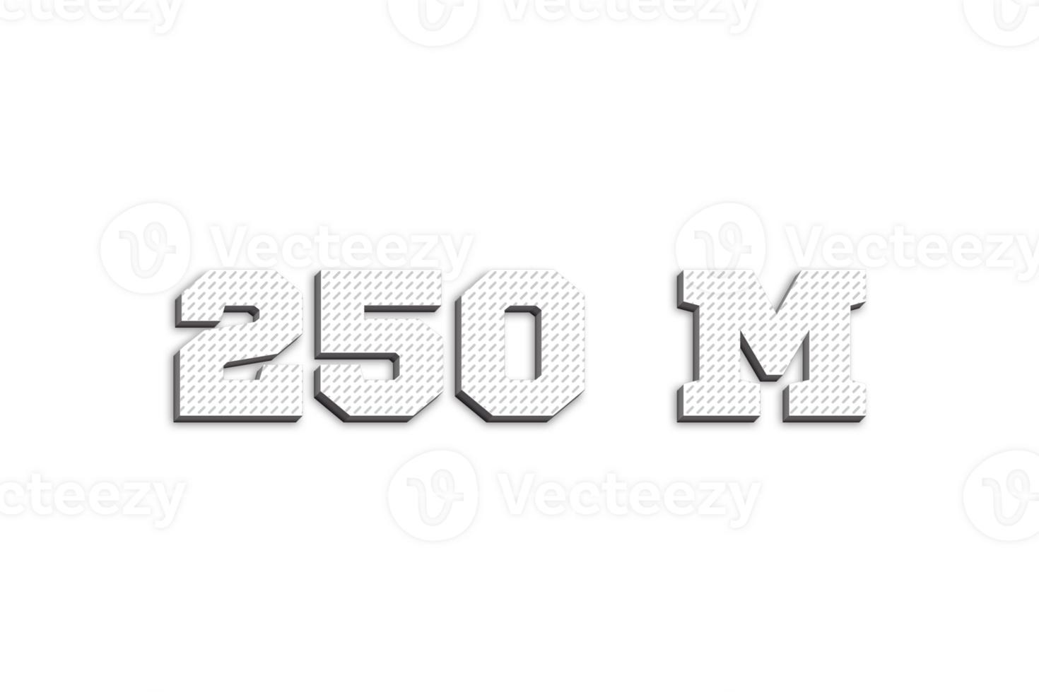 250 million subscribers celebration greeting Number with 3d paper design png